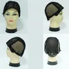 5st Black Color Wig Full Cap Net Jewish Base Wig Caps för att göra peruker Glueless justerbar rem på baksidan