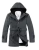 Trench da uomo Autunno2016 Uomo Spessa Cappotto invernale caldo Sezione lunga Colletto rovesciato Monopetto Solido Moda Giacca in pile Soprabito Xxx2027466wrvb