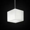 Willlust Itre Cubi Hängsmycke Lampans Fjädring Ljus Italien Ufficio Stile Lighting White Cubic Frosted Glass Dinning Room Restaurant Hotel Cafe