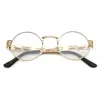 Armações redondas douradas transparentes, óculos para mulheres, pequenos, vintage, steampunk, armações redondas para homens, nerd 9003650