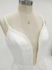 Real Image Lace Wedding Dress Country Beads Sequins Spaghetti Straps Plunging V Neck Corset Lace up Hollow Back Bridal Gowns