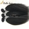 Brazilian Virgin Hair Kinky Straight Hair Extensions Weave Weft 8-34 3PPCS/Lot Natural Black Color