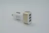 3 USB автомобильное зарядное устройство металлический сплав 5V 1A зарядный адаптер универсальный для смартфона 100 шт. / лот