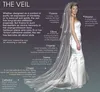 2022 Kobiety Eleganckie 4 warstwy Tulle White Wedding Veils Wstążki Krawędzi Akcesoria ślubne Welon Bridal z grzebieniem