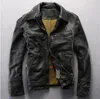 Queda-Foreign comércio boutique de roupas de couro bens de fazer crise bioquímica locomotiva velha jaqueta de couro real casaco de couro lapela M-3XL