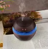 USB Ultrasonic luftfuktare 300 ml aromdiffusor Essential Oil Diffuser Aromaterapi Mist Maker With Blue LED Light Dark Wood2029173