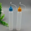 30ml vazio Pen PE formato de garrafa 1OZ E-cig plástico conta-gotas Frasco Com colorido parafuso SS Needle Dicas Para Eliquid Vape Juice