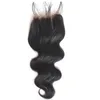 Malaysisches peruanisches indisches brasilianisches reines Haar 44 Spitze-Verschluss-Körper-Wellen-glattes Haar spinnt obere Verschlüsse menschliches Haar5806749