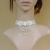 Vintage Fashion Lace Choker Faux Pearl Smycken Halsband för Bridal Boho Handgjorda Justerbara Bröllop Tillbehör Partihandel