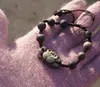 Hand-carved - natural yunnan purple jade (rose blooming flowers) rosary beads, hand-knitted flat knot, charm beaded bracelet.