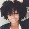 Kort mänskligt hår Kinky Curly Full Lace Wig African American Bob Style Afro Front Paryk för Black Women Diva1