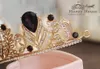 Barokke stijl haaraccessoires paarse Dimand kristallen prinses queen parels hoofddeksels bruids tiara's sieraden gouden pageant kronen