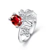 Mixed style burst models fashion red gemstone 925 silver plate ring EMGR6,Serpentine dragonfly plated sterling silver ring 10 pieces a lot
