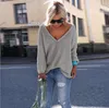 Chegada nova Mulheres Casaco de Manga Longa Com Decote Em V Camisola de Malha Clássico Moda Pullover Jumper Outwear Outono Casuais Cardigan Solto Inverno Tops F629