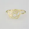 10 / PC lotus joyería de moda para mujer, anillo chapado en oro de 18 k color mezclado venta al por mayor envío gratis, para traer buena suerte