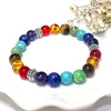 7 Chakra Reiki Healing Stone Kralen Armband Strengen Yoga Balans Energie Natuurlijke Vulkanische Stenen Armbanden DIY Handgemaakte Sieraden