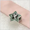 Новый 925 серебряный серебро серебряной чарки Bell Star Charm с тилом CZ подходит для ювелирных изделий из европейского стиля колье колье.