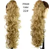 Partihandel-26 "210g Claw Hair Tail Ponytail Hair Extension Wavy Curly Style Tress Curly Synthetic Hairpieces Chignon Tail Pieces