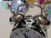 Modern mechanical alarm clock manually winding silver color good quality-free shipping