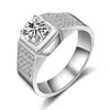 1 25CT véritable bague de fiançailles de mariage en diamant synthétique SONA pour hommes et femmes en argent 925 avec pierres latérales269r