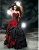 czarne i czerwone gotyckie suknie ślubne
