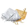 Gold Silver Drawstring Organza Bags Jewelry Organizer Pouch Satin Christmas Wedding Favor Gift Packaging 7x9cm 100pcs lot291n