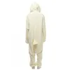 New White Cock Costumi Cosplay Anime Animal Tutina per adulti Donna Uomo Unisex Pigiama Halloween Abito da festa Tuta in pile Pagliaccetto Tuta