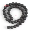 Wholesale 10 Strands Simple Style Natural Volcanic Lava Stone Round Loose Beads Charm Jewelry Bracelet Making
