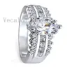 Vecalon Mode Vrouwen Sieraden Engagement Wedding Band Ring 5CT CZ Diamond Ring 925 Sterling Zilveren Vrouwelijke Vinger Ring