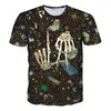 3 D vieille perturbation Lan Tide marque coloré impression pigmentée T-shirt manches hommes et femmes amoureux robe T-shirt mode