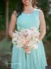 Krótka Mint Green Koronki Druhna Dress Dobra Jakość Backless Maid of Honor Dress Wedding Party Suknia