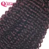 99J Bourgogne Ombre Brésilienne Crépus Bouclés Vierge Extension de Cheveux Humains 3 Faisceaux Avec 4x4 Dentelle Fermeture Noeuds Blanchis Naturel Hairli3193085