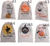 Coton toile Halloween sac enfants faveur bonbons tissu sac cadeau citrouille araignée friandise ou astuce sacs à cordon fête fête Cosplay approvisionnement