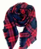 5ピース秋冬女性ウールスピニングスカーフレディースダブルフェイス色とりどりのギンガムチェックKerchief Man Scarf 140 * 140cm Shawls Free Ship