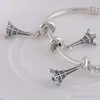 Chrams della torre Eiffel Accessori per gioielli Componenti Ciondoli perline pendenti S925 argento sterling adatto per braccialetti stile ale086H91395812