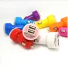 Mini 2 USB ports car charger colorful Cigarette Auto Power Adapter For Iphone 7 HTC Samsung S7