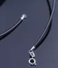 long chain necklace women fashion jewelry vintage necklaces 925 sterling silver Couple accessories pu leather cord 10 pieces Free Shipping