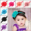 Children's Kids hairband hollow wave edge chiffon flower infant baby girls elastic hair band headbands color