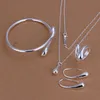 Gorąca Sprzedaż Damskie Sterling Silver Jewelry Sets 6 Ustawia dużo Mieszane Styl EMS61, Moda 925 Srebrna Naszyjnik Bransoletka Zestaw Biżuterii Ring