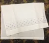 Home Textiles Towel 12PCS/Lot 14"x22"white Linen Vintage & Holiday Guest Towel with Embroidery Light purple Dot For Occasions