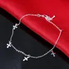 2023 NEW Retail 3pcs 925 sterling Silver Anklet Unique Nice Sexy Simple Beads Silver Chain Anklet Ankle Foot Jewelry