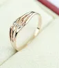 Rhinestones Wave Ring For Women Rose Gold Color Silver Color Korean Style Lovely Girl Gift Party Fashion Design
