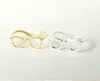 Min 10pc Rose Gold plated Geek Jewelry Unusual Cute Glasses Rings Punk Cool Dainty Midi Ring Women Men Jewelry R3008