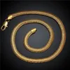 Christmas Gift Gorąca Sprzedaż 24K 18K Żółty Gold '10m Soft Snake Naszyjnik Biżuteria GN817 Brand New Fashion Gemstone Naszyjnik Darmowa Wysyłka