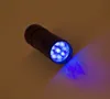 Free Epacket,9LED UV Light LED Flashlight 400nm UV LED Torch Aluminum Flashlight battery Torch UV LED Flashlight Lamp(Black)