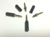 50 piezas chapado en oro negro 3,5mm 1/8 estéreo macho Mini enchufe cobre