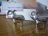 50pcs Lucky in Love Elephant Place Card Holders Photo Holder Wedding Favor Party Gift Silver Free DHL Shipping