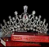 Prinsessan Crown Tiara Bröllop Bridal Silver Crystal Rhinestone Hair Tillbehör Huvudband Smycken Headpiece Queen Crown Women Party Smycken