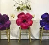 2016 Taffettà Grande fiore 3D Telai per sedie da sposa Coprisedie romantiche Forniture per matrimoni floreali Accessori per matrimoni economici 02