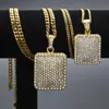 2017 Mens Hip Hop Chain Fashion Jewelry Full Rhinestone Pendant Necklaces Gold Filled Hiphop Zodiac Jewelry Men Cuban Chain Necklace Dog Tag